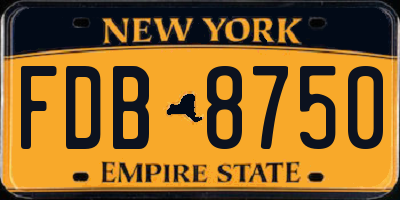 NY license plate FDB8750
