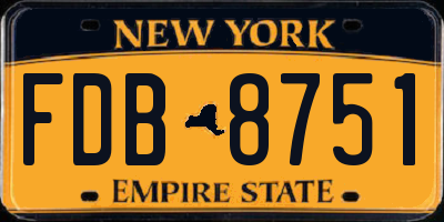 NY license plate FDB8751