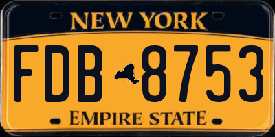 NY license plate FDB8753