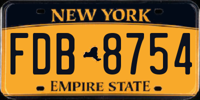 NY license plate FDB8754
