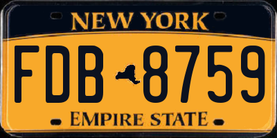 NY license plate FDB8759