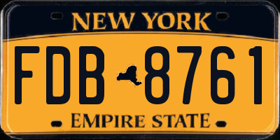 NY license plate FDB8761