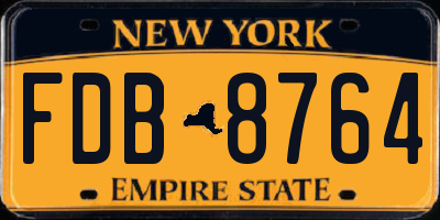 NY license plate FDB8764