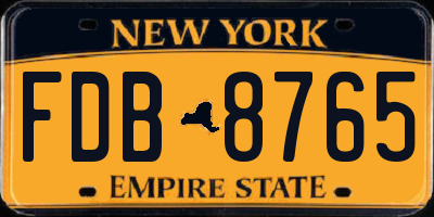 NY license plate FDB8765