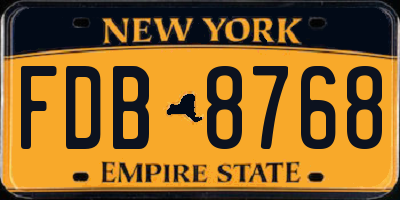 NY license plate FDB8768