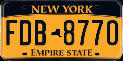 NY license plate FDB8770