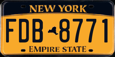 NY license plate FDB8771