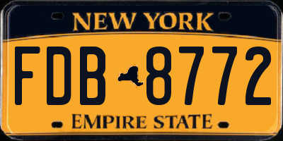 NY license plate FDB8772