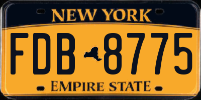 NY license plate FDB8775
