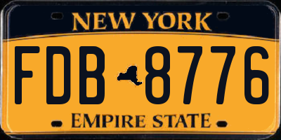 NY license plate FDB8776