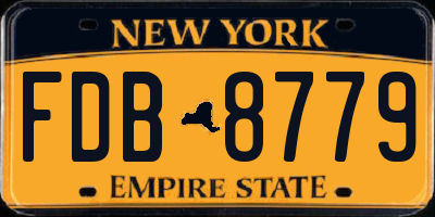 NY license plate FDB8779