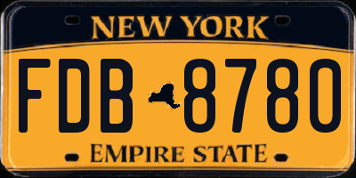 NY license plate FDB8780