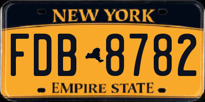 NY license plate FDB8782