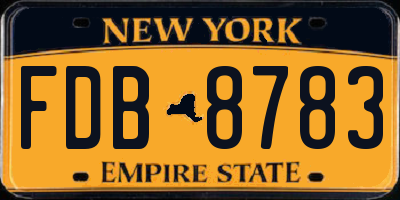 NY license plate FDB8783
