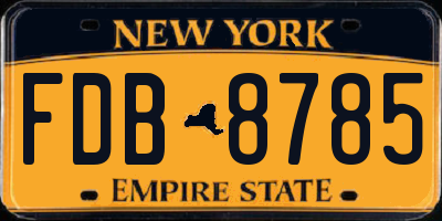 NY license plate FDB8785