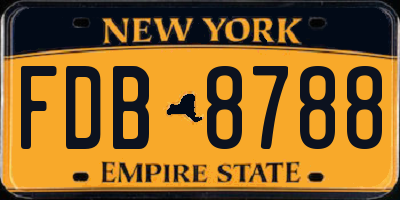 NY license plate FDB8788