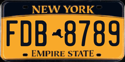 NY license plate FDB8789