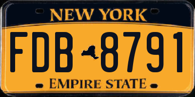 NY license plate FDB8791