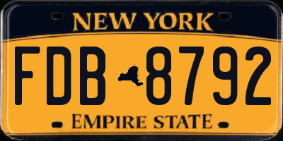 NY license plate FDB8792