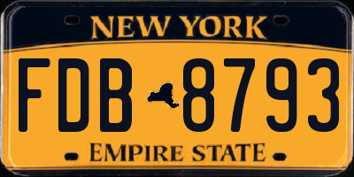 NY license plate FDB8793