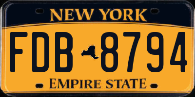 NY license plate FDB8794