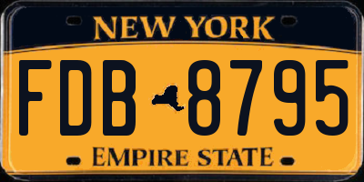 NY license plate FDB8795