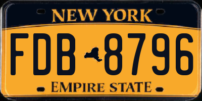 NY license plate FDB8796