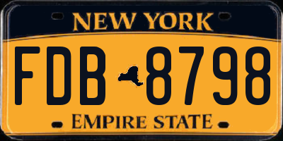 NY license plate FDB8798