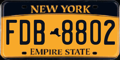 NY license plate FDB8802