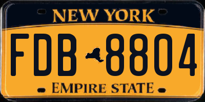 NY license plate FDB8804