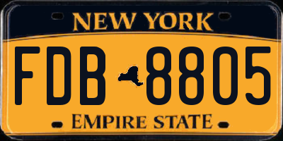 NY license plate FDB8805