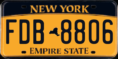 NY license plate FDB8806