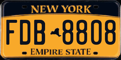 NY license plate FDB8808