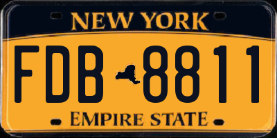 NY license plate FDB8811
