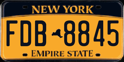 NY license plate FDB8845