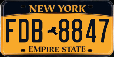 NY license plate FDB8847