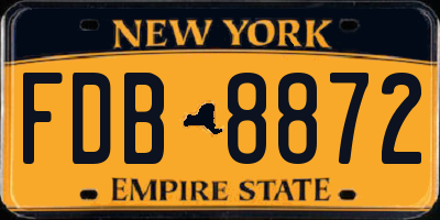 NY license plate FDB8872