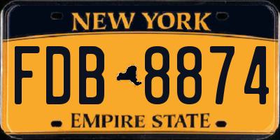NY license plate FDB8874