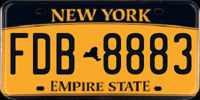 NY license plate FDB8883