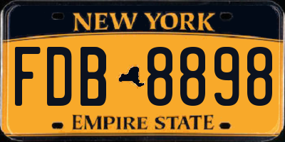 NY license plate FDB8898