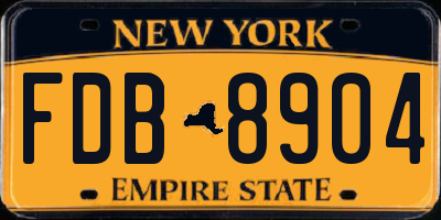 NY license plate FDB8904