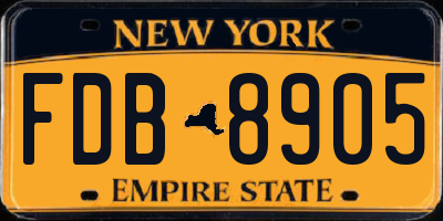 NY license plate FDB8905