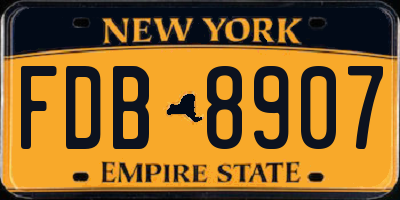 NY license plate FDB8907