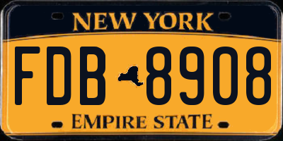 NY license plate FDB8908