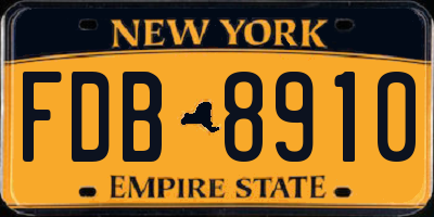 NY license plate FDB8910