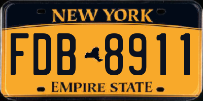 NY license plate FDB8911