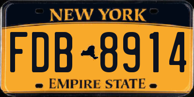 NY license plate FDB8914