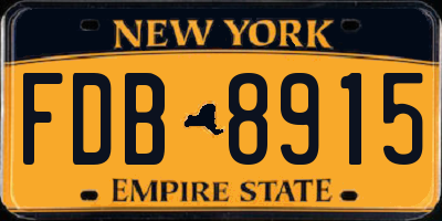 NY license plate FDB8915