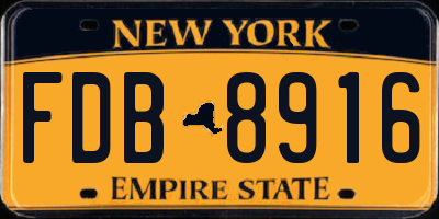 NY license plate FDB8916
