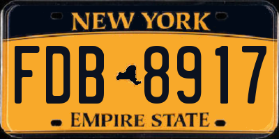 NY license plate FDB8917